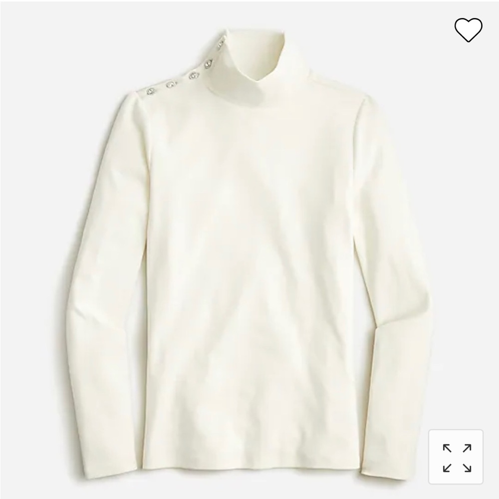 NWT jcrew perfect-fit turtleneck with jewel buttons